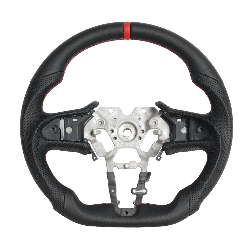 Volante plano deportivo de cuero completo para Infiniti Q50 Q60 2017-2024 sin calefacción Foto 2 de 4