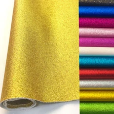 Fine Glitter Sparkle Faux PU Leatherette Sewing Fabric Craft DIY Bow Earring DIY