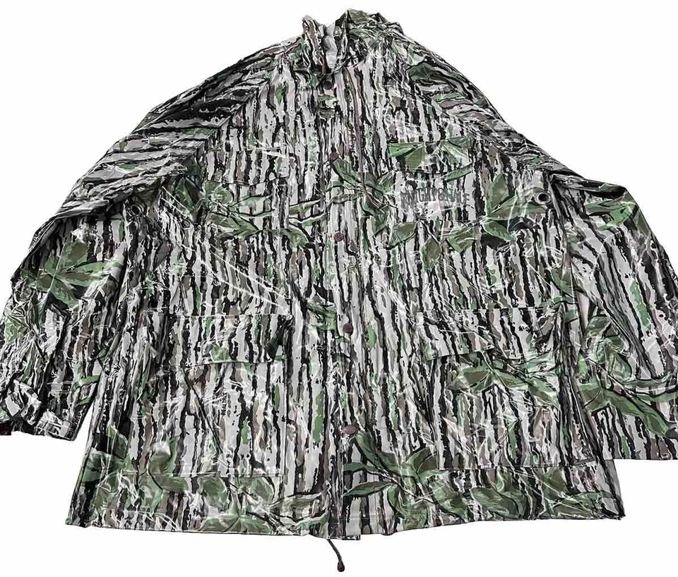Vtg 100% Vinyl Camo Breatheable Wader Real Tree Matching Jacket Large - Image 3 of 4