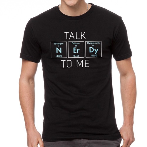 talk nerdy to me elements periodic table mens black t-shirt new