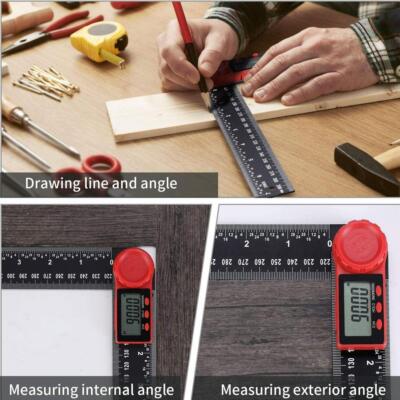 NEW Digital Angle Finder Protractor 2In1 Angle Finder Ruler W/ For DIY-- W5C7