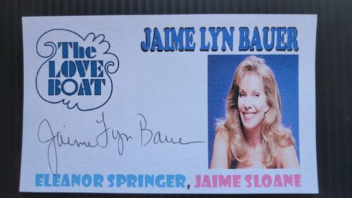 "THE LOVE BOAT" JAIME LYN BAUER "ELEANOR SPRINGER" AUTOGRAPH 3X5 INDEX CARD - Picture 1 of 1