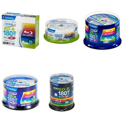 Verbatim BD-R 25GB 1-6x White Printable Single Layer, Various Pack Sizes Japan