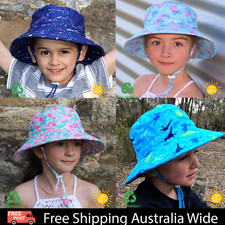 1 x Eco Friendly Bucket Sun Hat For Kids Baby Toddler Wide Brim UPF 50+