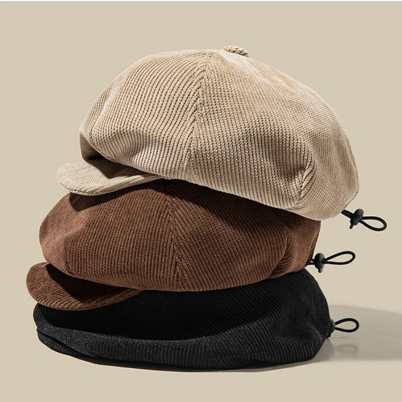 Mujeres Pana Newsboy Sombrero Gorra Pana Niño Panadero Taxista Pintor Moda Retro Nuevo Foto 3 de 4