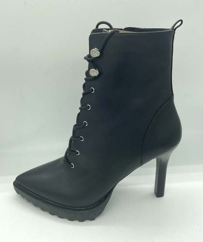 Michael Kors Women's Kyle Lace-Up Stiletto Leather Bootie Black Size 10 - Picture 6 of 6