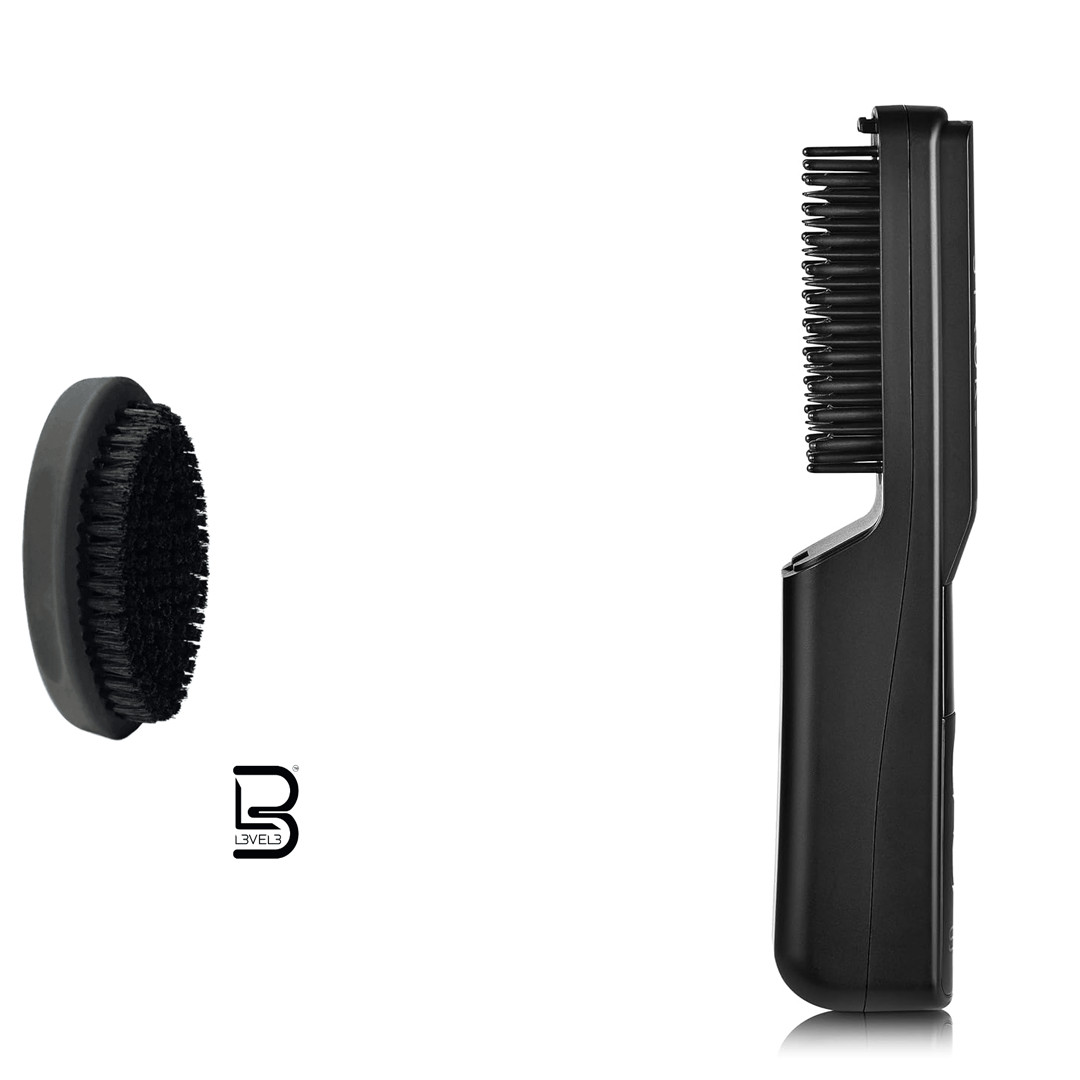 StyleCraft Heat Stroke Wireless Beard & Styling Hot Brush Black with palm brush
