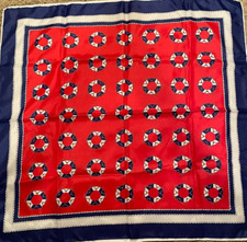 Nautical Theme Polyester Scarf 27" by 27" Red/White/Blue Machine Washable Japan