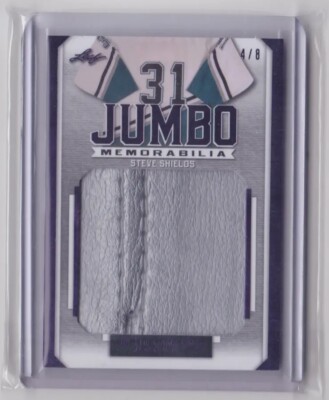 2023 LEAF ITG USED JUMBO MEMORABILIA PURPLE FOIL PAD SP 4/8 STEVE SHIELDS #JM-47