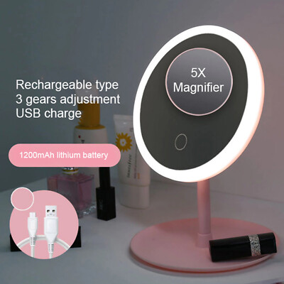 LED Touch Kosmetikspiegel Schminkspiegel mit 5 fach Vergrößerung Beleuchtung
