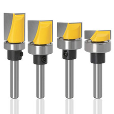 Flush Trim Router Bit Set, 4Pcs 1/4" Shank Ball Bearing Carbide | Anti-kickback