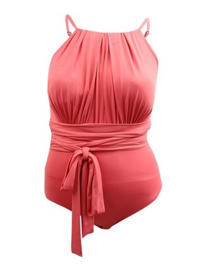 Contours by Coco Reef Women's Belted One-Piece Swimsuit (12/36C, Bloom)