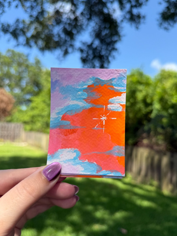ACEO Original Painting - "Evening Star"  - 2.5 x 3.5 Art Card in Acrylic