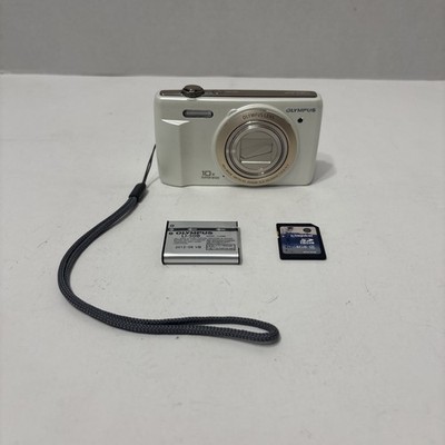 Olympus Digital Camera VR-340 16.0MP White W/ Battery SD Card TESTED AND WORKING