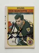 Don Marcotte Boston Bruins Autographed 1982-83 O-Pee-Chee Hockey Card #14 COA