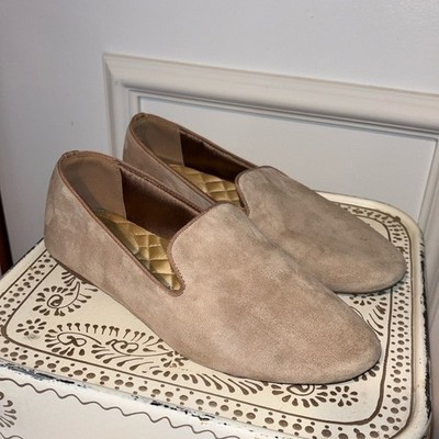 Birdies Starling Latte Beige Suede Slip-On Cushion Loafers- size 8