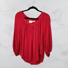 Maeve Anthropologie Boswell peasant top Blouson Sleeve V-Neck Size 0