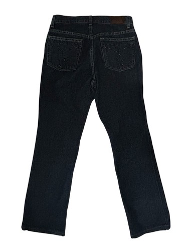 Calvin Klein Denim Jeans Women Size 6 28 x 30 Bootcut MidRise Rhinestones Bling - Picture 6 of 8
