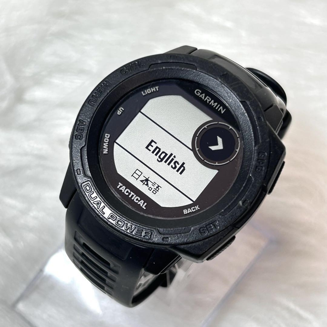 Garmin Instinct Solar Tactical Smartwatch with Heart Rate and Dual Power Battery in Black