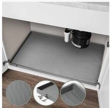 Extra Thick Taupe Under Sink Mat 31" x 22" - Perfect for Leak Prevention Style
