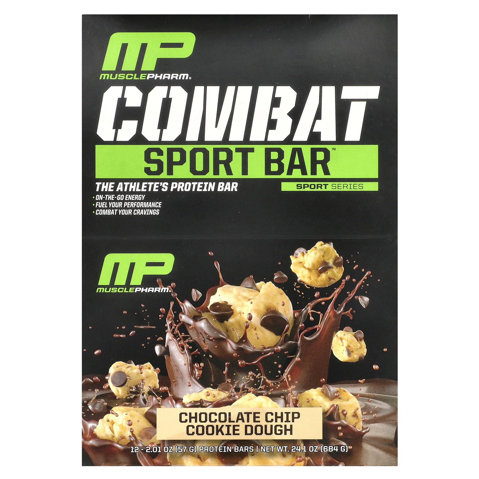 Батончик Combat Sport тесто для печенья с шоколадной крошкой 12 батончиков по 201 унции 57 г каждый 7290₽