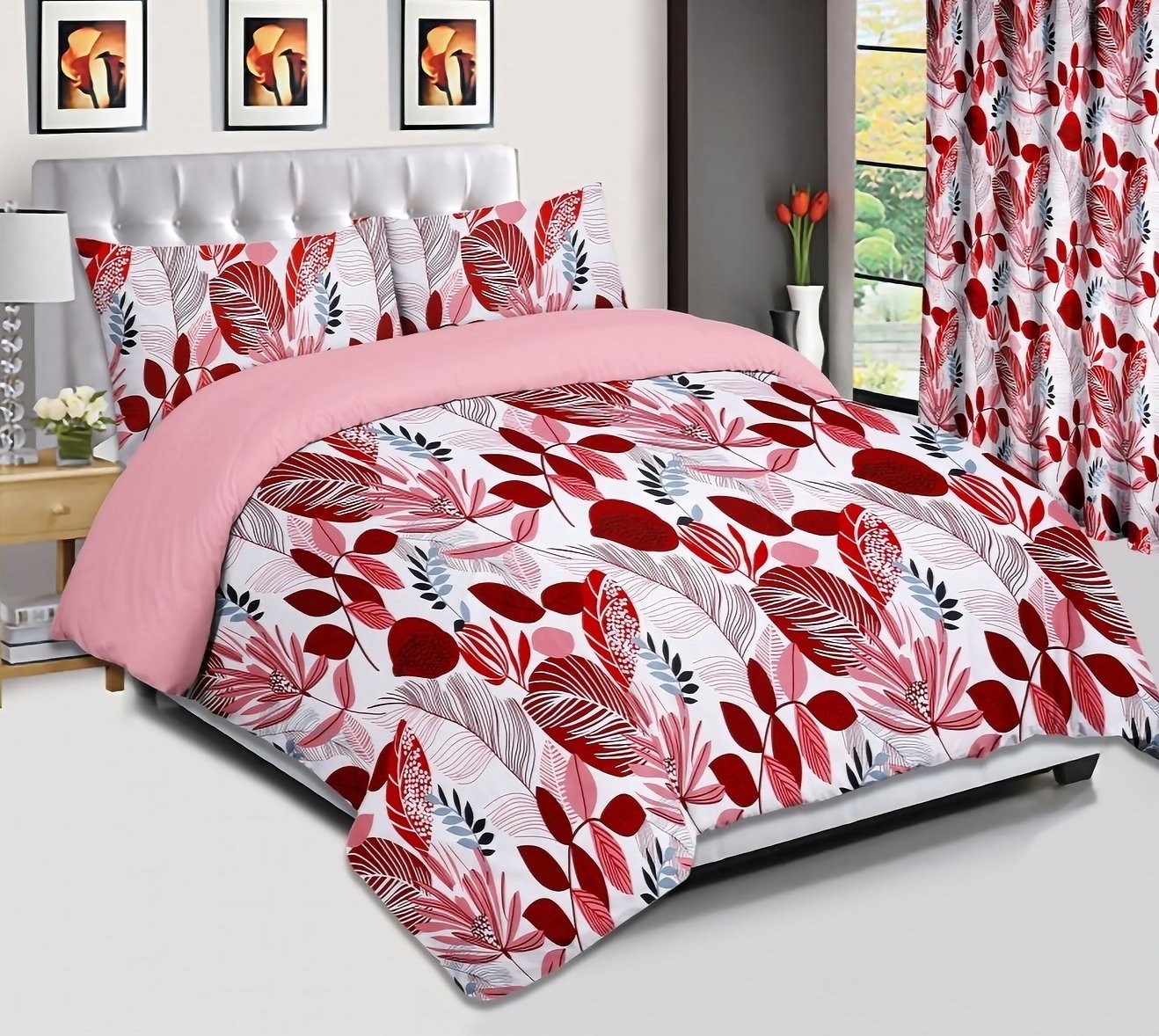 Set De Funda Nordica Roja Leaves
