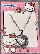 New Hello Kitty Moon Rhinestone Necklace Chain Charm Pendant Sanrio Jewelry