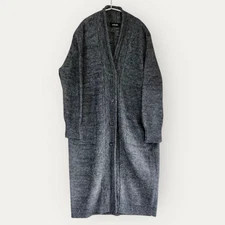 Pas de Calais Wool Linen Long Cardigan Gray Size38 Exc cond