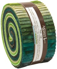 Robert Kaufman Artisan Batiks Prisma Dyes Rainforest Green Jelly Roll Up, 40 2.5