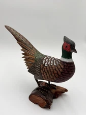 Pheasant Wooden Hand Painted Heritage Industries Stamped Item No WC-9