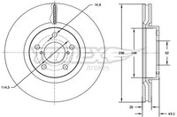 2X Tomex Brakes Bremsscheibe TX 72-94 FüR Lexus Toyota
