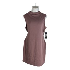 Madden NYC Women's XL Mauve Sleeveless Mock Neck Mini Dress Stretch Purple NWT