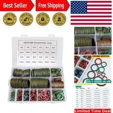 240pcs 12 Sizes NBR Metal Bonded Sealing Washer Assort Kit Hydralic Oil Resis...