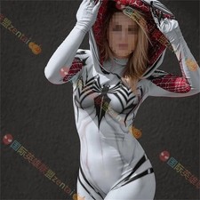 White Spider-Women Gwen Stacy Jumpsuit Venom Bodysuit Cosplay Halloween Costume