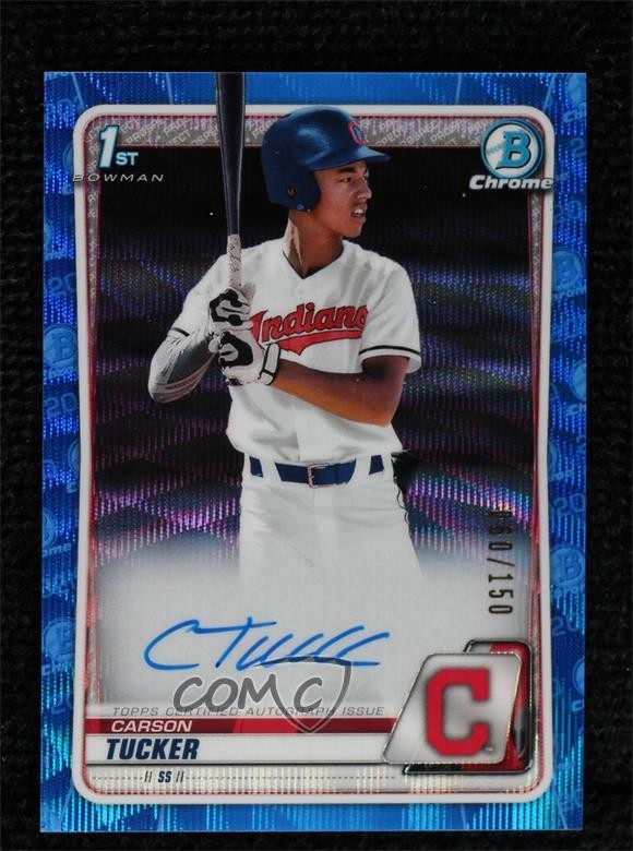 2020 Bowman Draft Chrome Picks Blue Wave Refractor /150 Carson Tucker Auto 0i6p