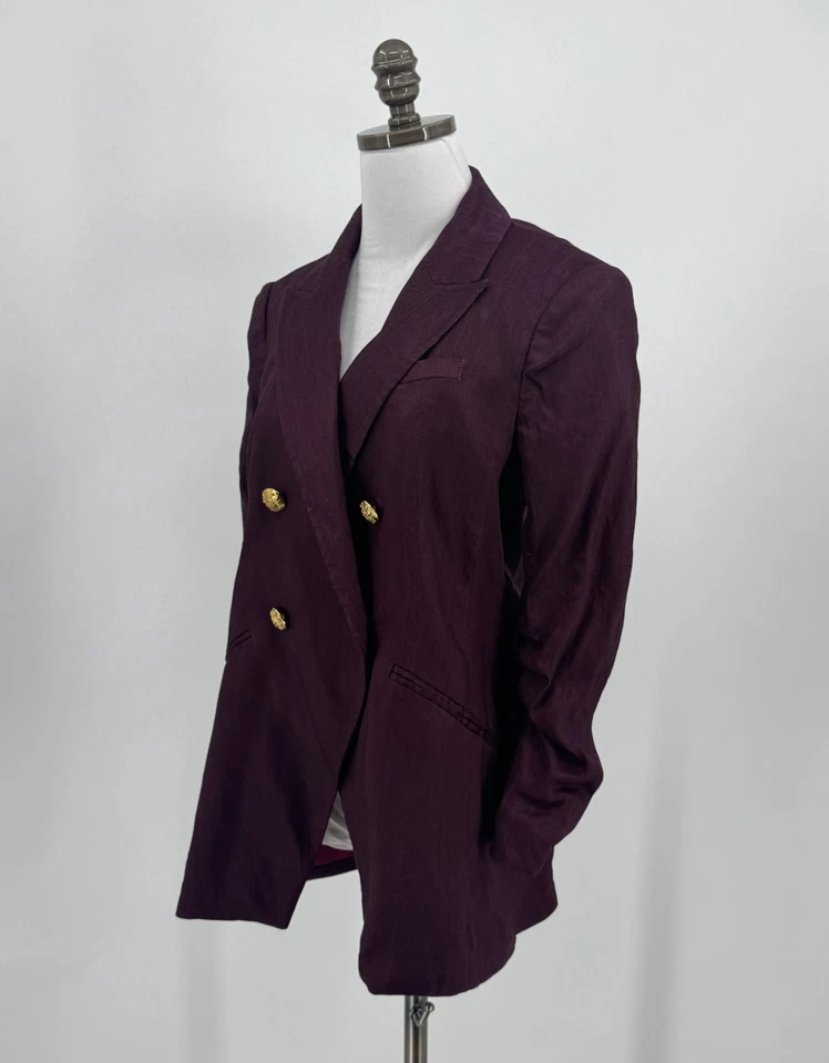 Veronica Beard Womens Purple Linen Blend Dickey Blazer Jacket Sz 8 - Image 3 of 4
