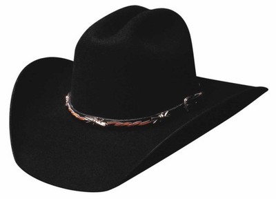 NEW Bullhide Hats 0320Bl Rodeo Round-Up Collection Buckaroo 6X Black Cowboy Hat