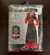 NEW Girls Vampire Queen Halloween Kids Costume CHILD LARGE 12-14 Dress