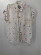 Pre-Owned Rails White Size Medium Printed Button Down