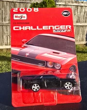 Maisto 2008 Dodge Challenger SRT8 Black Auto Show New Sealed Card Package MIP