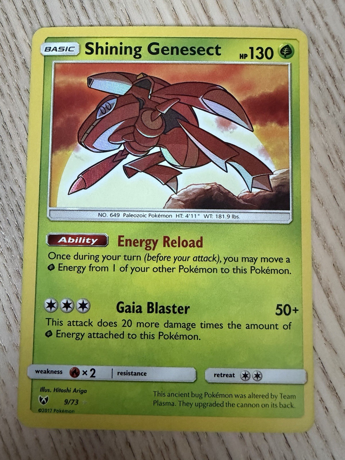 Pokemon SHINING GENESECT 9/73 (Shiny Holo Rare) Shining Legends - NM/Near Mint