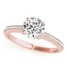 Lab-Created 1.80 Ct Round Cut VVS1 Diamond Wedding Ring 14K Rose Gold Finish