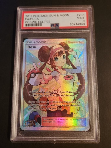 Rosa Full Art 236/236 Sun & Moon Cosmic Eclipse PSA 9