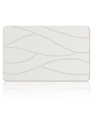VEELOIM STONE BATH MAT DIATOMACEOUS SHOWER MAT NON-SLIP DIATOMITE - LINE1 WHITE