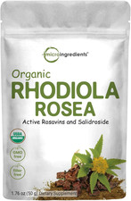Organic Rhodiola Rosea Root Extract, 50G Powder  Adaptogenic Herb Based Supplem