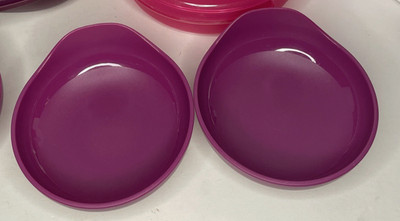 Tupperware Microwave Safe Breakfast Egg Makers Set 2 Omelet Scrambled Purple New