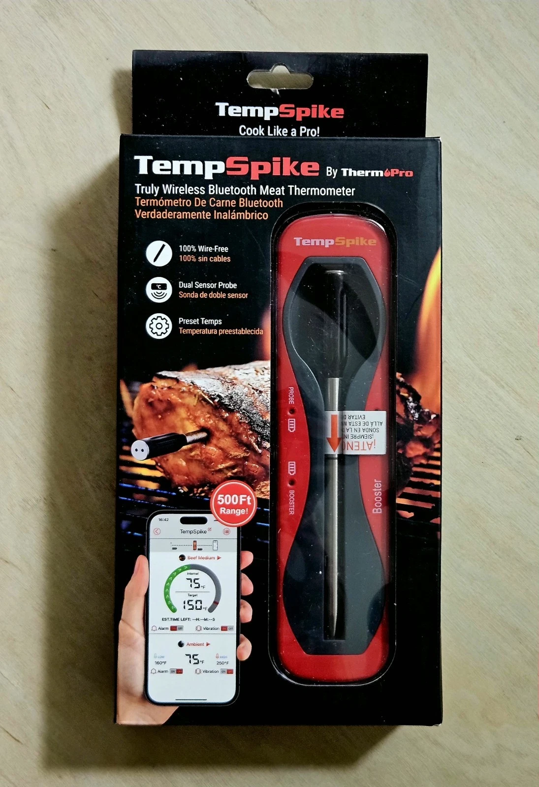 Thermopro Tempspike Bluetooth Wireless Meat Thermometer For Smoking And Grilling
Opens in a new wind