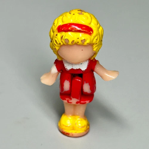 Vintage Polly Pocket Doll Red Dress Town House/Café etc*FIGURE ONLY* BBT 1989