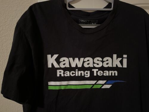 T-Shirt Kawasaki Racing Team Black Short Sleeve Size Medium - Picture 2 of 3