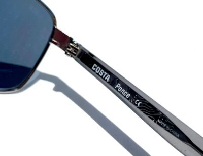 COSTA Del Mar PONCE Shiny Silver POLARIZED Silver Mirror 580P